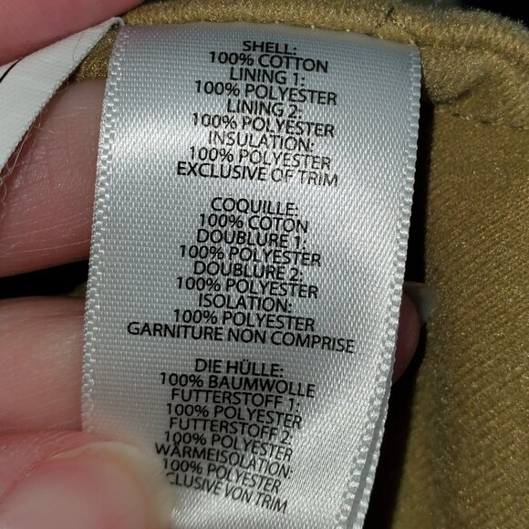 Heavy Duty Army Green Canvas Vest w/faux fur collar – L - Picture 11 of 12